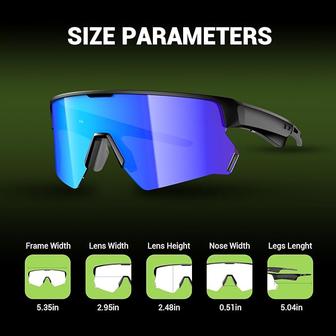 Blackview Polarized Sports Smart Sunglasses for Men and Women, UVProtection, 5.4 Bluetooth Glasses for Cycling Driving