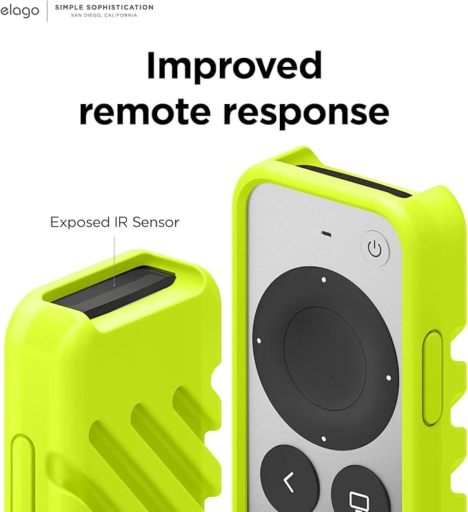 elago R3 Protective Case Compatible with 2022 Apple TV Siri Remote 3rd Generation, Compatible with 2021 Apple TV Siri Remote 2nd Gen - Great Grip, Shock Absorption, Drop Protection [Neon Yellow]
