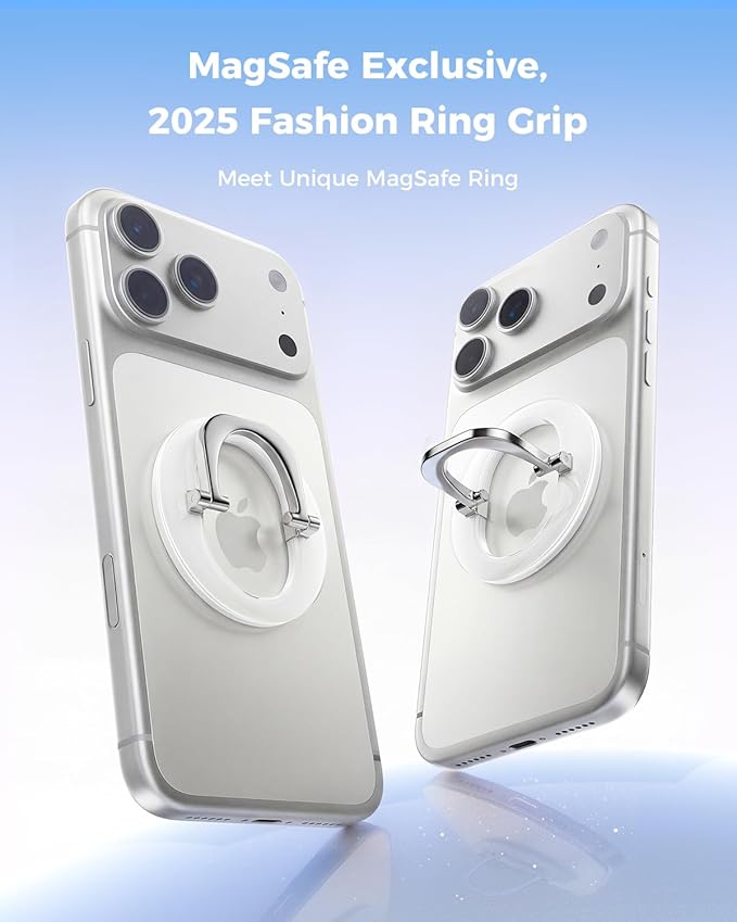 SUPERONE for MagSafe Phone Grip, Adjustable Magnetic Phone Ring Holder, Removable Finger Phone Ring Kickstand Compatible with MagSafe Accessories Only for iPhone 17/16/15/14/13/12 Series