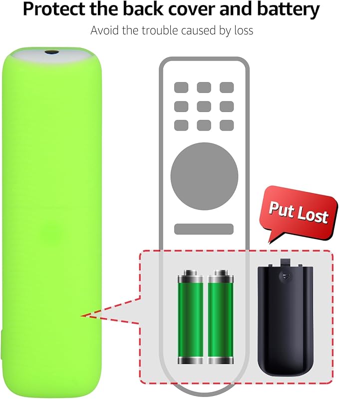 [Glow Green] Luminous Remote Cover Compatible with Onn Android TV 4K UHD Stick TV Box 100024646 100026240 Remote Controller Lightweight Anti-Slip Skin-Friendly Silicone Skin Sleeve