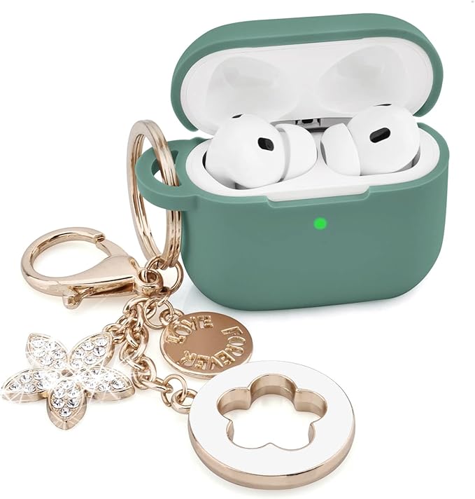 VISOOM Case for Airpods 3 Pink Airpods 3rd Cases 2021 Silicone for iPod 3 Earbuds Case Cover Women Wireless Charging Case with Accessories Girl Bling Keychain for Apple Ear Buds 3rd Generation