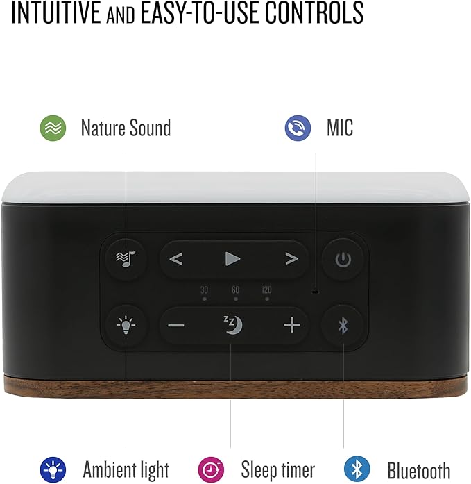 Soundfreaq Sound Spot II SFQ-18: Portable Bluetooth Speaker with Powerful Bass, Nature Sounds, Ambient Light, and Speakerphone (Black)