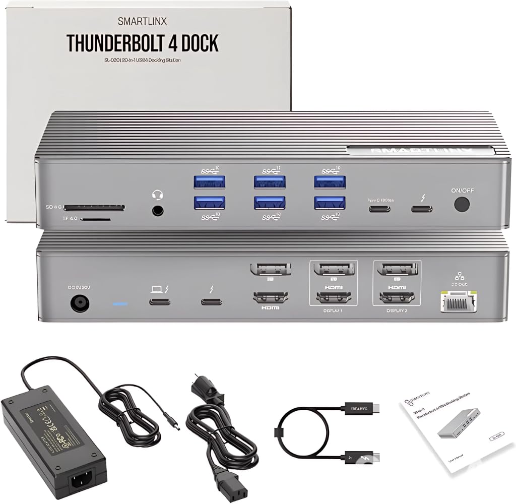Thunderbolt 4 Docking Station Dual Monitor 21-in-1 USB-C Dock, 150W