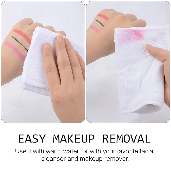 SINLAND Microfiber Facial Cloths Fast Drying Washcloth 12inch x 12inch White 6 pack