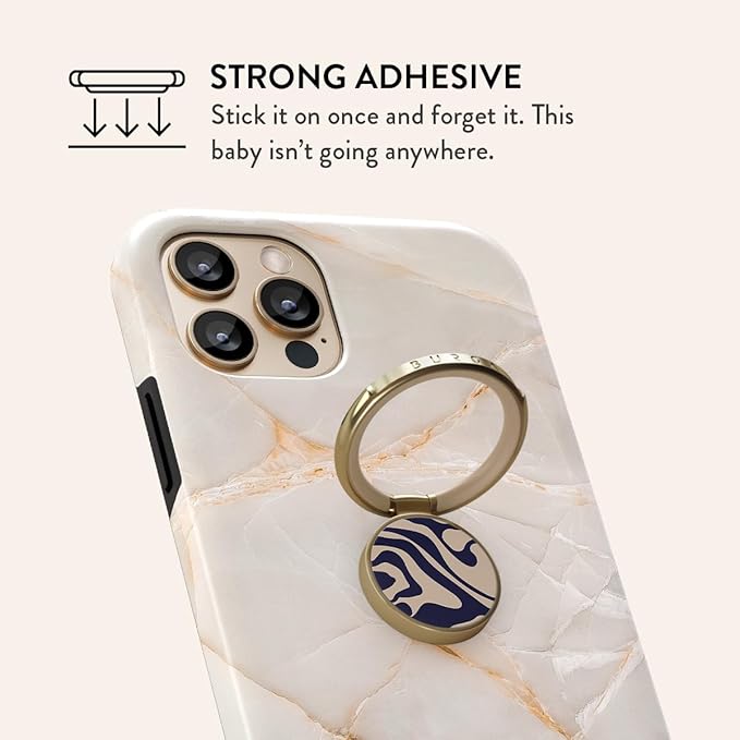BURGA Cell Phone Ring, Holder Grip and Stand - Finger Phone Grip for Back of Smartphone Case, Kickstand 360 Rotation, Universal Ring for iPhone Samsung Galaxy Huawei Google Pixel, Stylish Accessories