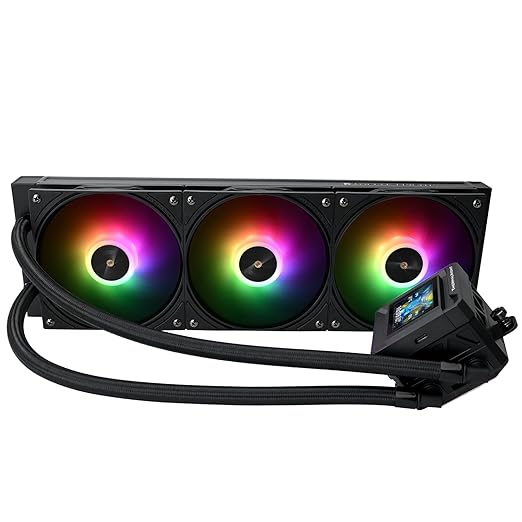 Thermalright FW 360 SE ARGB Black-AIO CPU Liquid Cooler,IPS LCD Screen with 320x240 Resolution,for AM4/AM5,Intel LGA1700/1851,2-inch Magnet-Absorbent LCD Screen for Images-Black,PC CPU Water Cooler