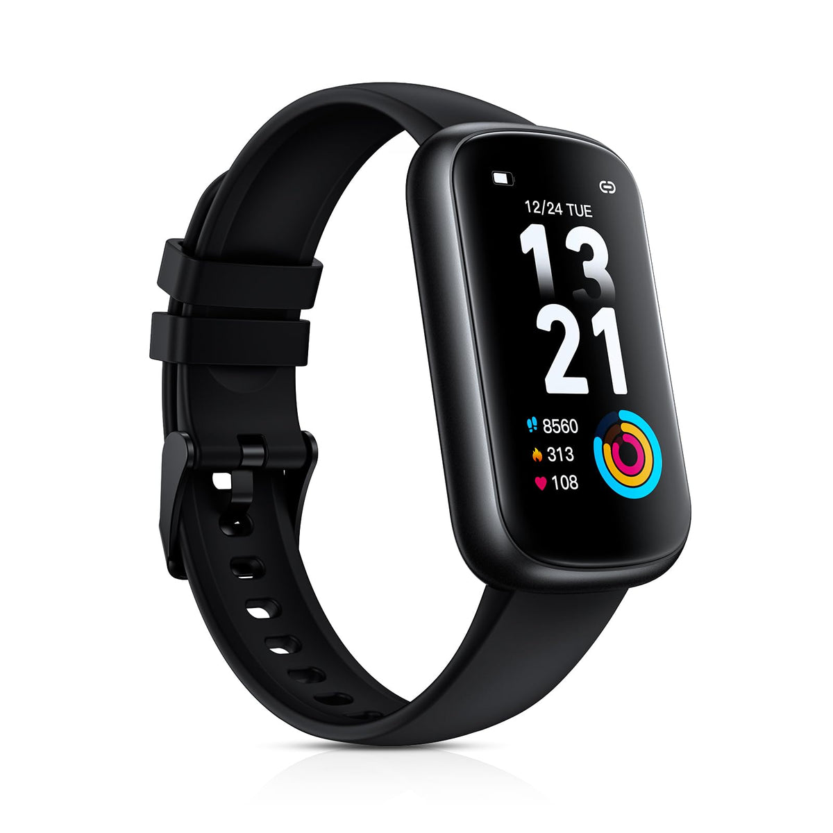 Fitness Tracker Smart Watch, 1.47" Full Touch Health Tracker with 24/7 Heart Rate & Blood Oxygen Monitor, Sleep Tracker, 3ATM Waterproof Step Tracker Activity Tracker for Women Men, Deep Black
