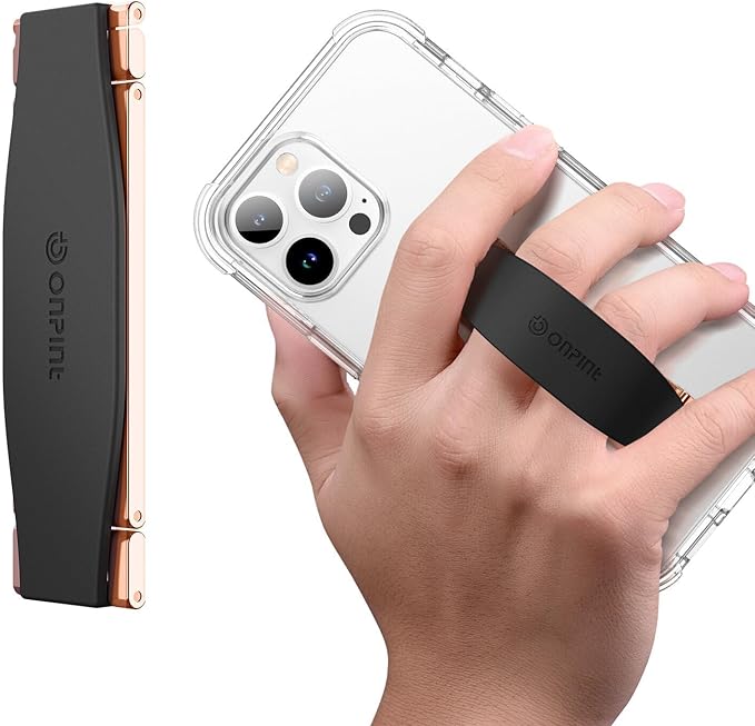 Phone Grip Finger Ring Holder 4 Inch, Mobile Phone Slim Finger Ring Holder Kickstand 2 in 1, Compatible with iPhone, Samsung and Most Smartphones, Black