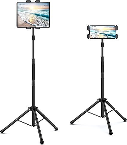 Tablet Floor Stand Adjustable Tripod Stand Compatible for 5.5-12.9" iPad