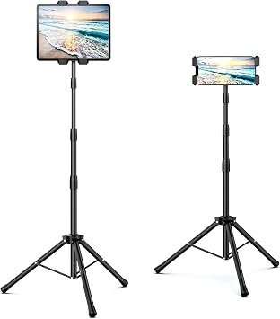 Tablet Floor Stand Adjustable Tripod Stand Compatible for 5.5-12.9" iPad
