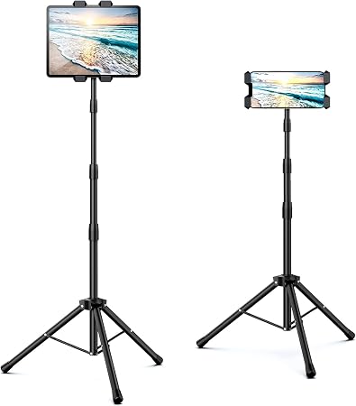Tablet Floor Stand Adjustable Tripod Stand Compatible for 5.5-12.9" iPad