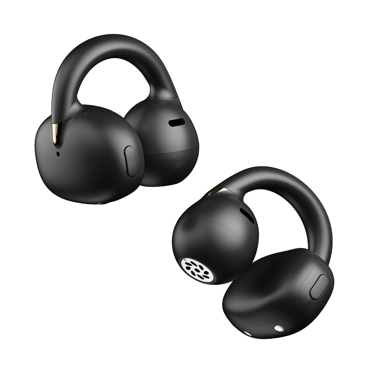 OHAYO A7 Open Ear Clip-On Headphones for Glasses Wearers - Safe for Running & Streets, 4.7g Weightless Fit, 40H Battery, Bluetooth 5.4, Black