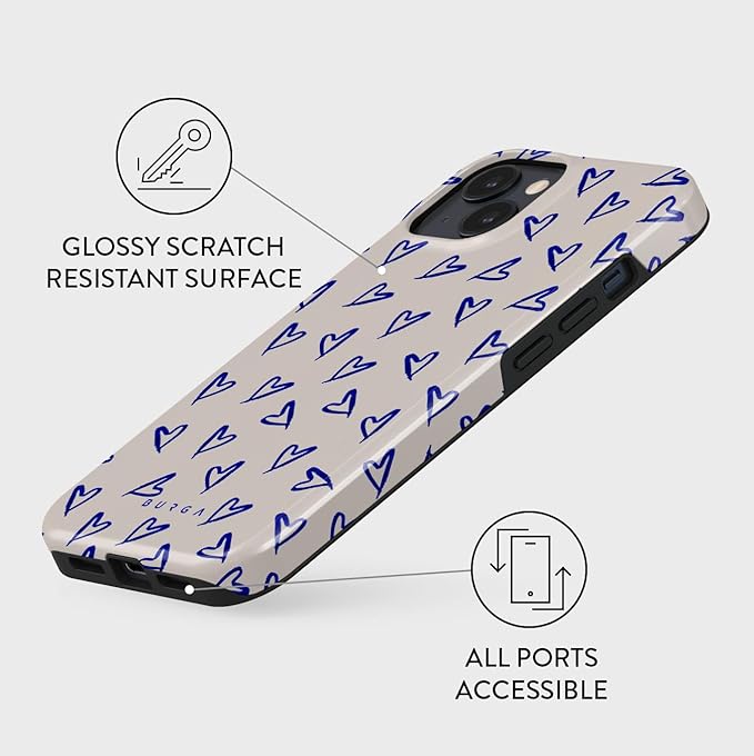 BURGA Phone Case for iPhone 15 - Cute, Trendy, Aesthetic, Pattern Phone Cover, Hard Shell Protection - fits Apple iPhone 15 Case for Women and Men