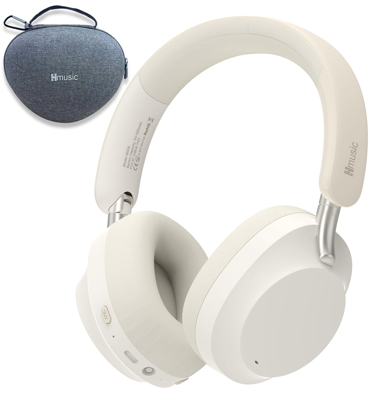 Hmusic MS04 Bluetooth Headphones Active Noise Cancelling Over Ear Headphone