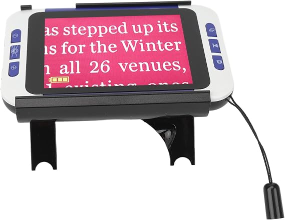 Digital Magnifier 3.5 Inch LCD Screen 2X-32X Zoom, Handheld Portable Electronic Video Magnifier Reading Aids for Low Vision, Rechargeable, Rotating Handle & AV Output 26 Color