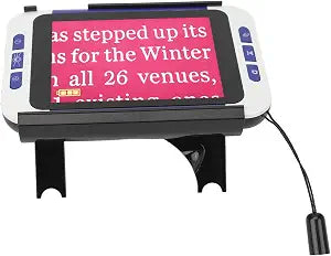 Digital Magnifier 3.5 Inch LCD Screen 2X-32X Zoom, Handheld Portable Electronic Video Magnifier Reading Aids for Low Vision, Rechargeable, Rotating Handle & AV Output 26 Color