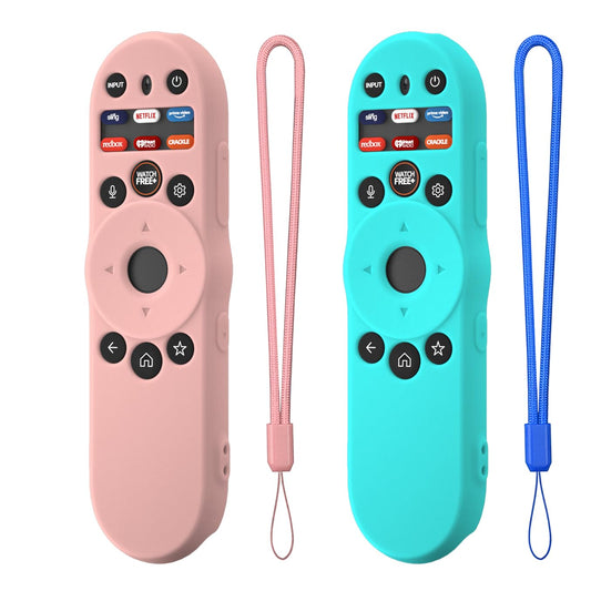 Hi Color Remote Cover for Vizio TV Remote XRT270 Smart TV Remote 2023, Silicone Vizio Remote Control Case Cover for VIZIO XRT270 Silicone Sleeve with Lanyard(Pink+Mint)