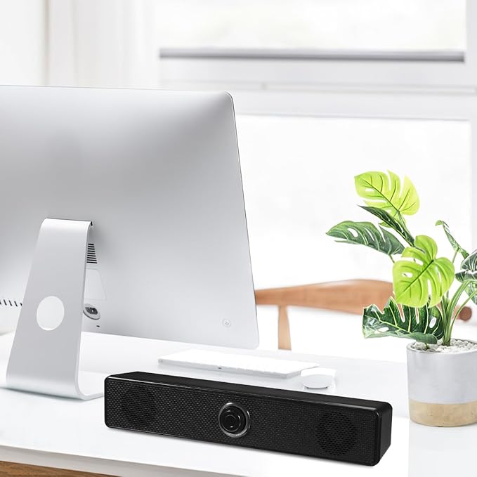 HOMSFOU Wired Sound Bar 2.0 Speaker System with Subwoofer for Tv Pc Mobile Devices Small Surround Sound System Clear Stereo Audio