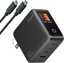 wegear 140W GaN USB C Charger Block, 4-Port PD3.1 Fast Wall Charger with Smart Display & Touch Control, Foldable Power Adapter with 240W USB-C Cable for MacBook Pro, iPhone 18/17, iPad, Galaxy S25/S24 - Image 1
