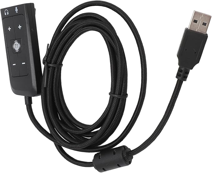 USB Sound USB to 3.5mm Jack Audio Adapter, USB Sound Card USB to 3.5mm Jack Audio Adapter, USB Adapter for HyperX Cloud II, for PS5, for Series X S, for One