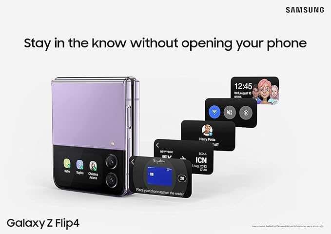 SAMSUNG Galaxy Z Flip 4 5G, US Version, 128GB, Bora Purple - AT&T Locked (Renewed)