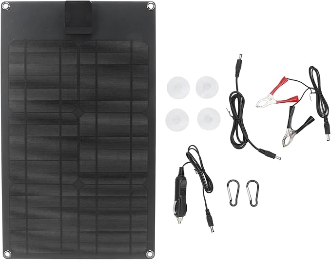 Portable Solar Panel, 20W Impermeable Solar Charger with Indicator Light USBC DC Output Foldable Cell Phone Charger for Outdoor Car Fan Camping