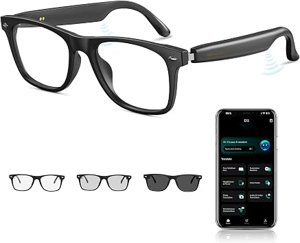 Smart Glasses for Men & Women, Audio Photochromic Glasses with Translation