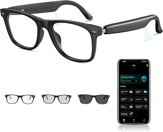 Smart Glasses for Men & Women, Audio Photochromic Glasses with Translation
