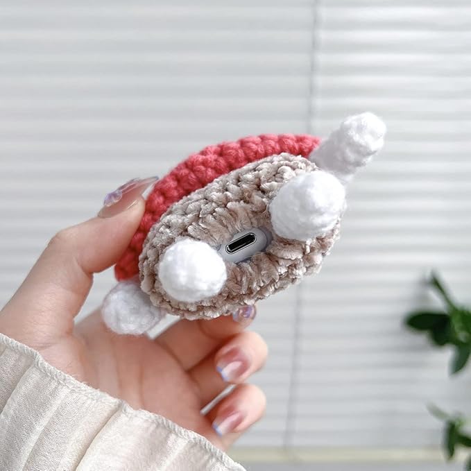 Yatchen Plush Case for AirPods Pro, Kawaii Cute 3D Cartoon Fur Sausage Mouth Frog Design Funny Furry Cover with Keychain Protective Case Women Girls for Airpods Pro
