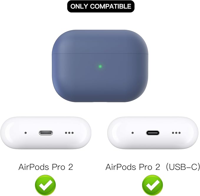 Liquid Silicone Case for AirPods Pro 2, Triple Layer Hybrid Protective Hard Case Shockproof Cover Compatible with AirPods Pro 2nd Generation(Midnight Blue)