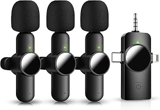 Mini Microphone for iPhone Android, 3 Wireless Lavalier Microphones - Image 1