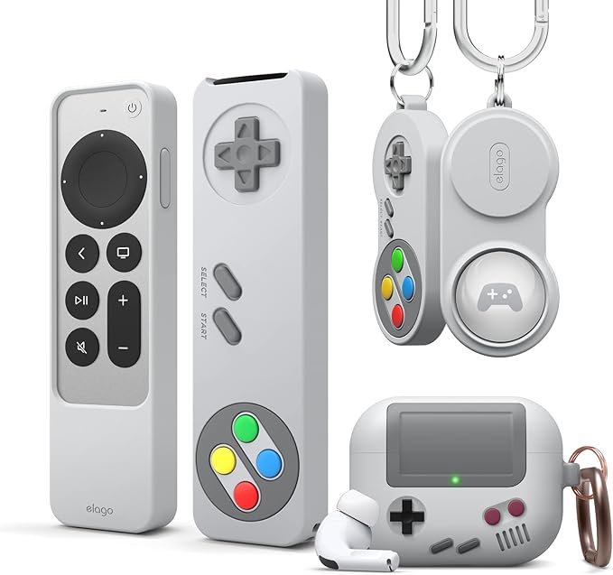 [Bundle] elago AW5 Case for AirPods Pro & R4 Retro Case for Apple TV Siri Remote 2nd Generation & W5 Case for AirTags
