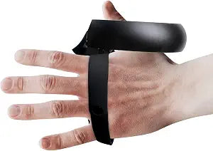 MODJUEGO VR Adjustable Handle Grip Cover, Soft Silicone Touch Controller Handle Fixing Strap for Oculus Quest/Rift S VR Controller Accessories (Black)