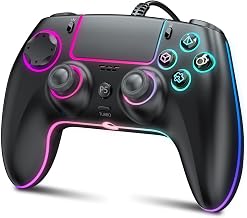 GUOC RGB Wired Controller for PS5/PS4 and PC with Hall Effect Joystick and Trigger, 3.5mm Audio Jack, Support Tubro/Ma cro Function, Adjustable Dual Vibration 6-Axis Motion Control Gamepad - Image 1