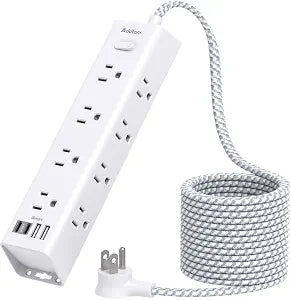 Surge Protector Power Strip - 10 FT Extension Cord with 12 AC Outlets 4 USB