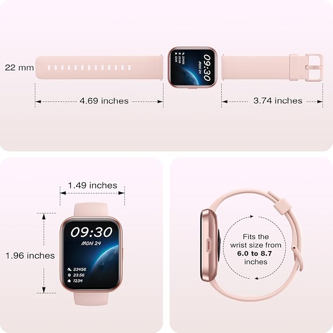 Fitpolo Smart Watches for Women Android iPhone, 1.8'' Women Smartwatch with Alexa Built-in, Bluetooth Calls, IP68 Waterproof, 7 Days Battery, Heart Rate/Sleep/SpO2 Monitor, 110 Sports Mode