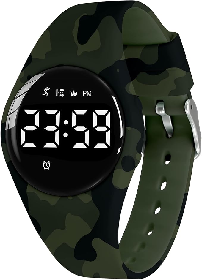 Kids Watches for Girls Boys Digital Sport Watch with Step Counter Pedometer Vibration Alarm Clock, No App Waterproof Fitness Tracker Kids Watch Boys Girls Teens Students Ages 5-16