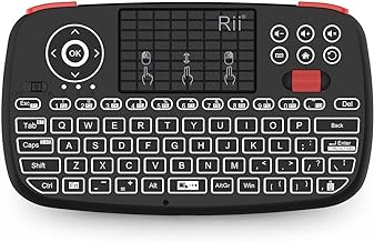 (Upgrade) Rii i4 Mini Bluetooth Keyboard with Touchpad, Blacklit Portable Wireless Keyboard with 2.4G USB Dongle for Smartphones, PC, Tablet, Laptop TV Box iOS Android Windows Mac.Black - Image 1