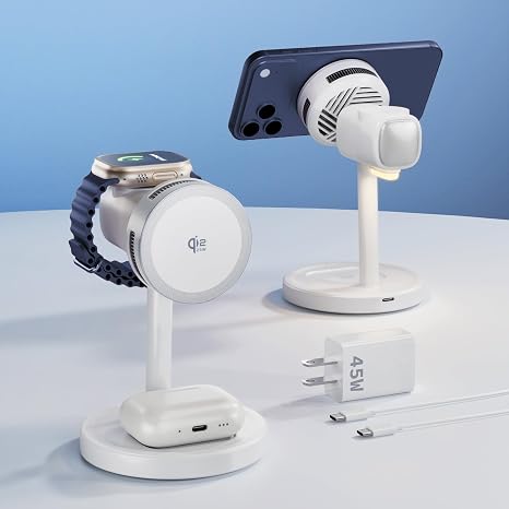 Qi2.2 25W 3 in 1 Wireless Charging Station with Light for Apple