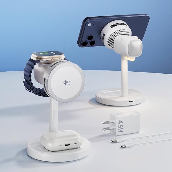 Qi2.2 25W 3 in 1 Wireless Charging Station with Light for Apple