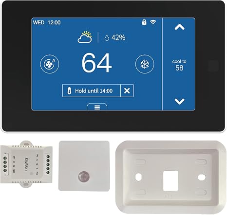 MOES Smart Programmable Thermostat for Home with Zone Remote Sensor and C-Wire Adapter, Tuya/Smart Life Remote Control Work with Alexa and Google Assistant, 7 Day Programmable, C-Wire Optional, 24VAC