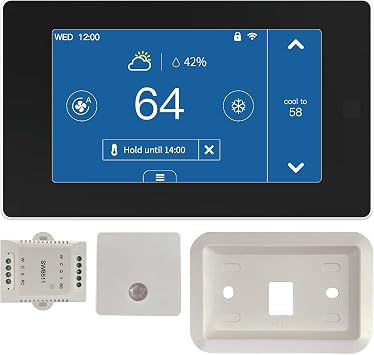 MOES Smart Programmable Thermostat for Home with Zone Remote Sensor and C-Wire Adapter, Tuya/Smart Life Remote Control Work with Alexa and Google Assistant, 7 Day Programmable, C-Wire Optional, 24VAC