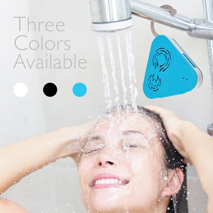 Pyle Portable Wireless Waterproof Shower Speaker - Outdoor Bluetooth Compatible Rechargeable Battery Powered Loud Sound Speaker System w/ AUX - USB Charger - Mp3 Android iPod iPhone PSRB8BL (Blue)