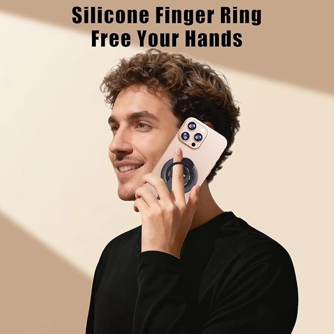 3-in-1 Magnetic Phone Grip Stand with 360° Roration Angle Adjustment, Silicone Finger Ring & Fidget Toy Design, Gym Dual-Sided Magnetic Phone Kickstand for All Phones