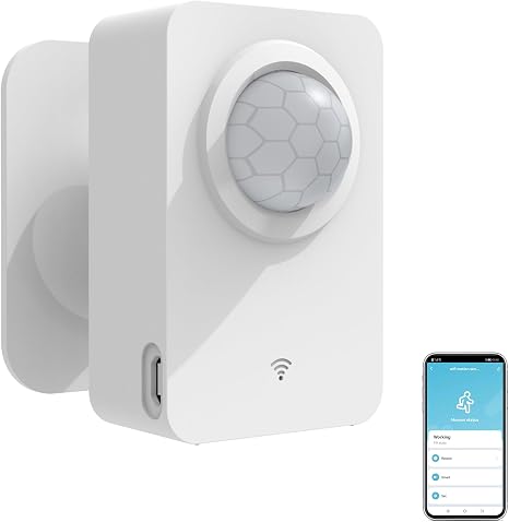 SENCKIT Smart Wi-Fi Motion Sensor: Wireless PIR Motion Detector with App Notification Alert and Large Area Detection, Battery or USB Powered, Contact Sensor for Home Security & Smart Home Automation