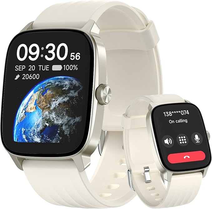 Pedometer Watch for Men Women Android & iPhone, 1.85" Retina Display with Answer/Make Calls, Smart Watch with Pedometer, Calories & Step Counter, Waterproof Heart Rate/Sleep/SpO2 Monitor
