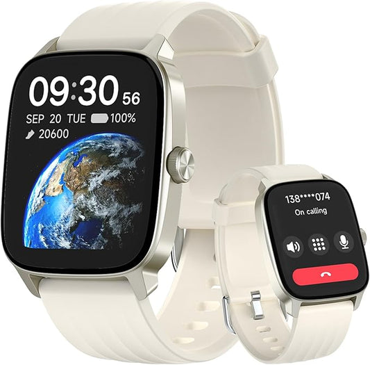 Pedometer Watch for Men Women Android & iPhone, 1.85" Retina Display with Answer/Make Calls, Smart Watch with Pedometer, Calories & Step Counter, Waterproof Heart Rate/Sleep/SpO2 Monitor