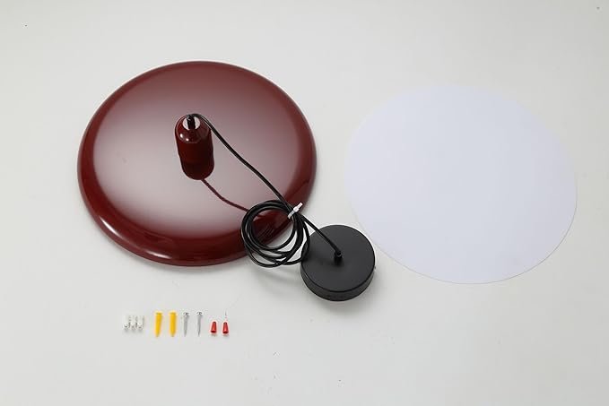 LED Pendant Light 40 cm Modern 36 W with Colour Temperature Dimmable Ceiling Lamp 3000K/4500K/6000K Metal and Acrylic for Dining Room Kitchen Living Room (Red + Red)