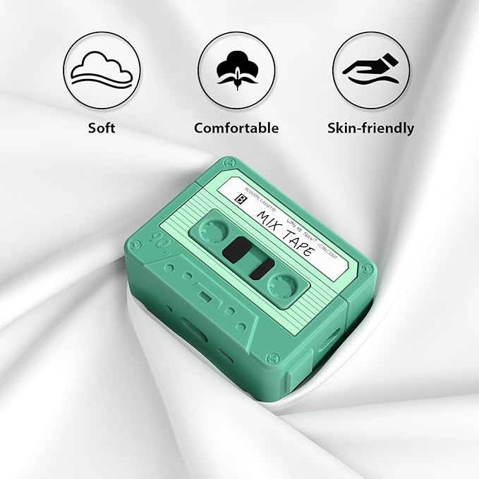 AirPods Pro 3 Case Cover, KOREDA Funny Cassette Tape Design Case for Airpods Pro 3rd Generation 2025, Cute Cartoon Fashion Silicone Protective Case for Women Men (Green)