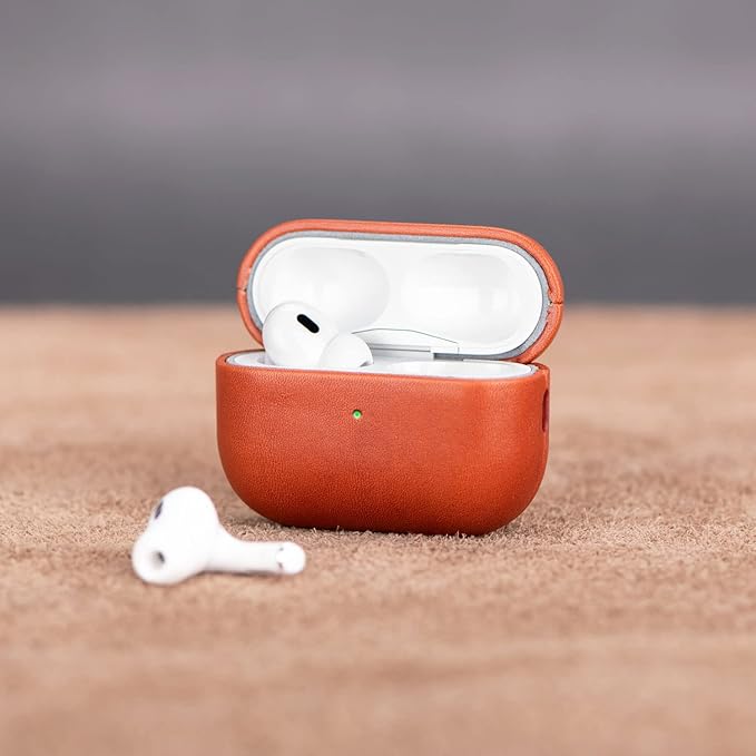 Lopie AirPods Pro 2nd Gen Leather Case Cover, Brown, Unisex